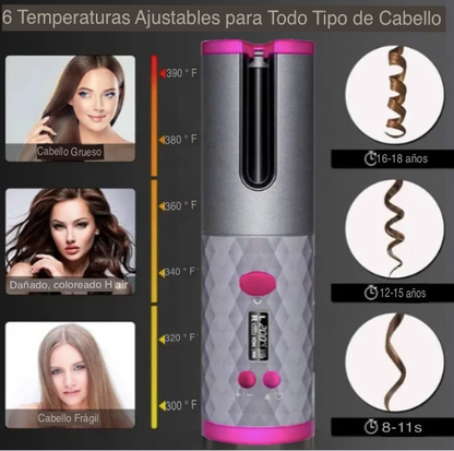 ONDULADOR RIZADOR AUTOMATICO, INALAMBRICO Y RECARGABLE