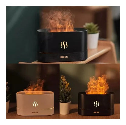 Humidificador Chimenea de Aromaterapia + Luz Nocturna Estilo Llama