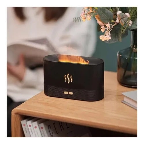 Humidificador Chimenea de Aromaterapia + Luz Nocturna Estilo Llama