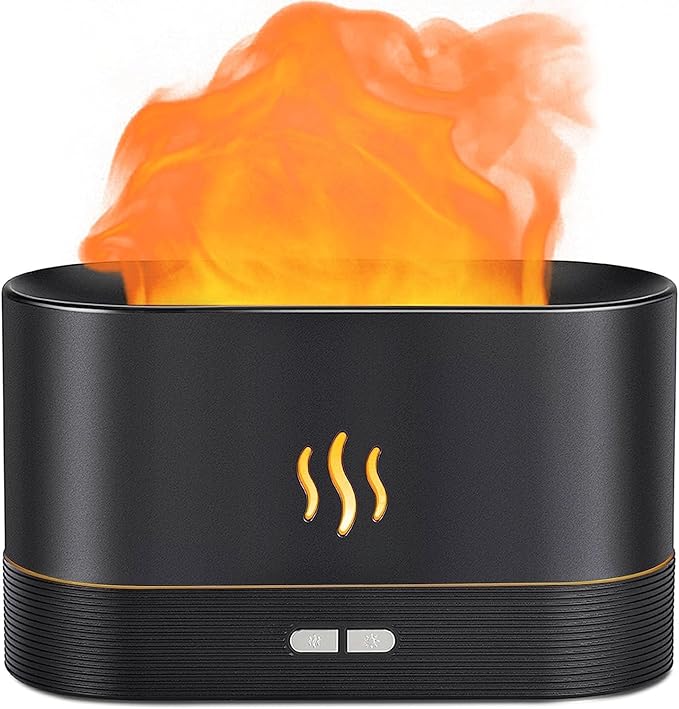 Humidificador Chimenea de Aromaterapia + Luz Nocturna Estilo Llama